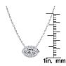 1/2 Carat Marquise Shape Halo Diamond Necklace In 14K White Gold Image-4