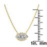 1/2 Carat Marquise Shape Halo Diamond Necklace In 14K Yellow Gold Image-4