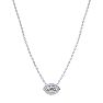 1/3 Carat Marquise Shape Halo Diamond Necklace In 14K White Gold Image-2