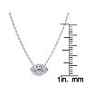 1/3 Carat Marquise Shape Halo Diamond Necklace In 14K White Gold Image-4