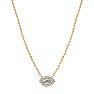 1/3 Carat Marquise Shape Halo Diamond Necklace In 14K Yellow Gold Image-2