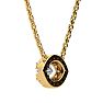 1/3 Carat Marquise Shape Halo Diamond Necklace In 14K Yellow Gold Image-3