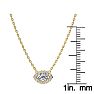 1/3 Carat Marquise Shape Halo Diamond Necklace In 14K Yellow Gold Image-4