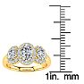 1 1/4 Carat Oval Shape Halo Diamond Three Stone Ring In 14K Yellow Gold Image-5