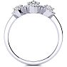 1 Carat Pear Shape Halo Diamond Three Stone Ring In 14K White Gold Image-3