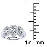 1 Carat Pear Shape Halo Diamond Three Stone Ring In 14K White Gold Image-5