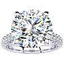 5 1/3 Carat Halo Diamond Engagement Ring With  Carat Center Diamond In 14K White Gold Image-1