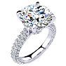 5 1/3 Carat Halo Diamond Engagement Ring With  Carat Center Diamond In 14K White Gold Image-2
