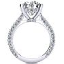 5 1/3 Carat Halo Diamond Engagement Ring With  Carat Center Diamond In 14K White Gold Image-3