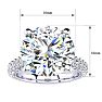 5 1/3 Carat Halo Diamond Engagement Ring With  Carat Center Diamond In 14K White Gold Image-5
