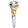 4 Carat Celtic Love Knot Diamond Engagement Ring In 14K Two Tone Yellow and White Gold Image-4