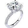 4 3/4 Carat Halo Diamond Engagement Ring With 4 Carat Center Diamond In 14K White Gold Image-2