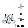4 3/4 Carat Halo Diamond Engagement Ring With 4 Carat Center Diamond In 14K White Gold Image-5