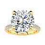 4 3/4 Carat Halo Diamond Engagement Ring With 4 Carat Center Diamond In 14K Yellow Gold Image-1