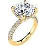 4 3/4 Carat Halo Diamond Engagement Ring With 4 Carat Center Diamond In 14K Yellow Gold Image-2