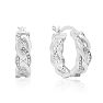 Elegant Diamond Hoop Earrings, Rhodium Plated Overlay, 3/4 Inch
 Image-1