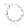 Elegant Diamond Hoop Earrings, Rhodium Plated Overlay, 3/4 Inch
 Image-4