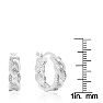 Elegant Diamond Hoop Earrings, Rhodium Plated Overlay, 3/4 Inch
 Image-5