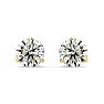 1 1/2 Carat Colorless Diamond Stud Earrings in 14 Karat Yellow Gold Martini Setting Image-2