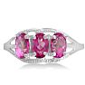 1 1/2ct Pink Topaz and Diamond Ring in Sterling Silver, Size 7 and 8 Left! Image-3