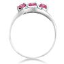 1 1/2ct Pink Topaz and Diamond Ring in Sterling Silver, Size 7 and 8 Left! Image-4