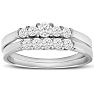 1/2ct Diamond Bridal Set With .12ct Center Diamond in 14k White Gold, Size 6 Image-1