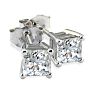 14K White Gold 1 Carat Princess Cut Diamond Stud Earrings, VS Quality Image-1