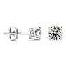1.10 Carat Colorless Diamond Stud Earrings In Solid 14 Karat White Gold, Fine Basket Settings Image-1