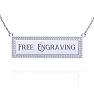 14K White Gold .38ct Diamond Bar Necklace With Free Custom Engraving, 18 Inches Image-1