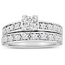1ct Ladies Traditional Diamond Bridal Set, 14K White Gold Image-1
