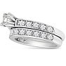 1ct Ladies Traditional Diamond Bridal Set, 14K White Gold Image-2