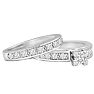 1ct Ladies Traditional Diamond Bridal Set, 14K White Gold Image-3