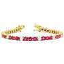 12 Carat Created Ruby and Diamond White Sapphire Tennis Bracelet In 14K Yellow Gold Over Sterling Silver, 7 Inches Image-1