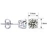 1 1/2 Carat Colorless Diamond Stud Earrings In 14 Karat White Gold Image-4