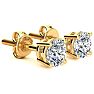 1 1/2 Carat Colorless Diamond Stud Earrings In 14 Karat Yellow Gold Image-2