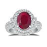 Eye-Catching 4.12ct Oval Ruby and Diamond Ring in 14k White Gold Image-1