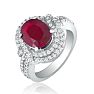Eye-Catching 4.12ct Oval Ruby and Diamond Ring in 14k White Gold Image-2