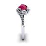 1 3/4 Carat Oval Shape Ruby and Halo Diamond Ring In 14 Karat White Gold Image-3