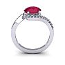1 3/4 Carat Oval Shape Ruby and Halo Diamond Ring In 14 Karat White Gold Image-4