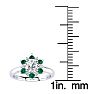 1 1/2 Carat Round Shape Flower Halo Emerald and Diamond Engagement Ring In 14K White Gold Image-5