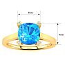 2ct Cushion Cut Blue Topaz and Diamond Ring in 10K Yellow Gold Image-5