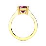 Garnet Ring: Garnet Jewelry: 2ct Cushion Cut Garnet and Diamond Ring in 10K Yellow Gold Image-3