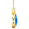 3 1/2ct Pear Shaped Blue Topaz and Diamond Necklace In 10K Yellow Gold Image-2