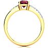Garnet Ring: Garnet Jewelry: 3/4ct Cushion Cut Garnet and Diamond Ring In 10K Yellow Gold Image-3