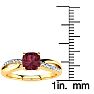 Garnet Ring: Garnet Jewelry: 3/4ct Cushion Cut Garnet and Diamond Ring In 10K Yellow Gold Image-4
