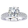 1 3/4 Carat Vintage Diamond Engagement Ring In 14K White Gold, 1 1/3 Carat Center Diamond, H-I I1-I2 Image-1