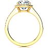 2 1/4 Carat Halo Diamond Engagement Ring In 14K Yellow Gold, H-I I1-I2 Image-3