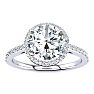 2 1/4 Carat Halo Diamond Engagement Ring In 14K White Gold, I-J I1-I2 Image-1