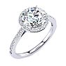 2 1/4 Carat Halo Diamond Engagement Ring In 14K White Gold, I-J I1-I2 Image-2