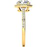 2 1/4 Carat Halo Diamond Engagement Ring In 14K Yellow Gold, I-J I1-I2 Image-4